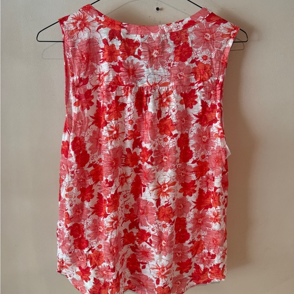 Lucky Brand Red and White Floral Blouse - Picture 3 of 3